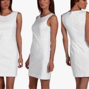 Theory White Sleeveless Diamita Cotton Sheath Dress NWT Size 6